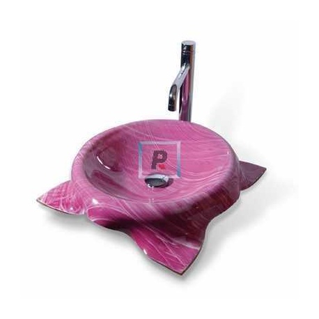 PR15 Pink Glass Basin 45x45x11