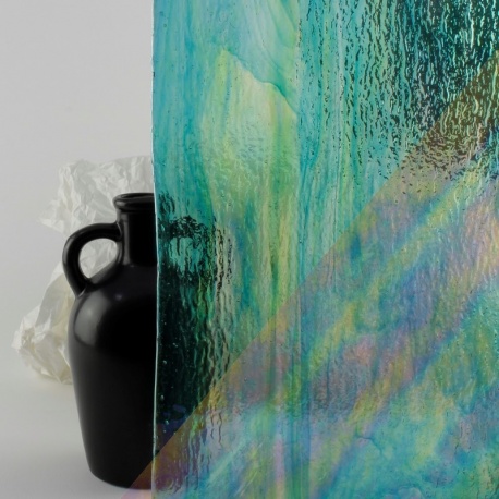 Vidrio Mondoglass Verde-Azul Texturado Iris 39x24cm