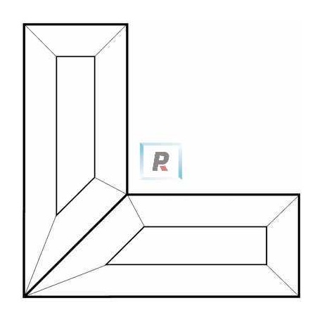 Minibiselado Esquina de 101,6x101,6x38mm