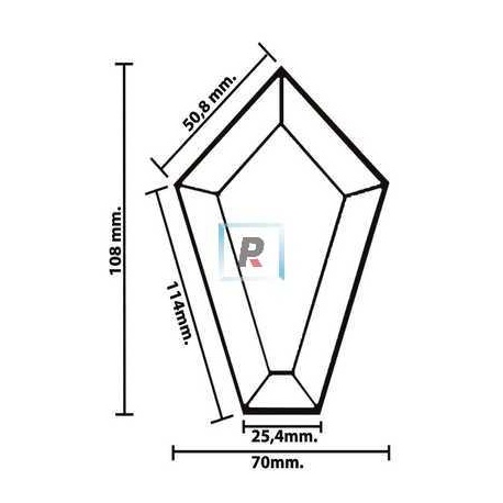Pentagon Bevel 108x70mm