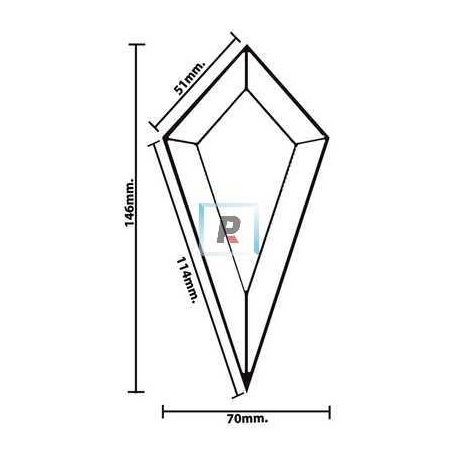 Tear Drop Bevel 146x70mm