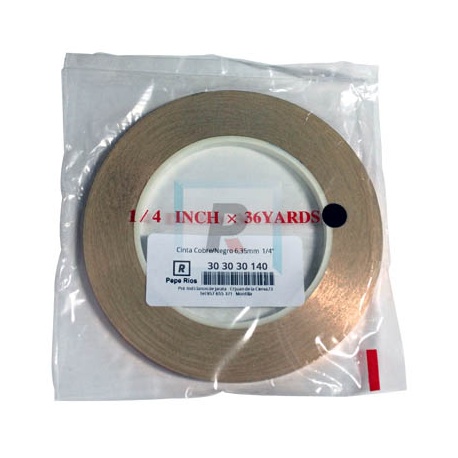 Copper foil 6,35mm Black back