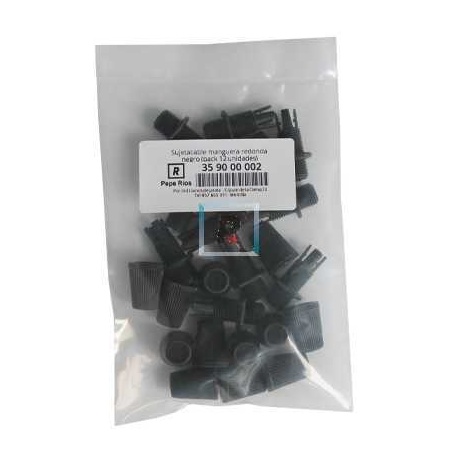 Sujetacable manguera redonda negro (pack 12 unidades)
