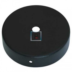Base hierro redonda negro texturado de 90mm Øx22 con soporte techo