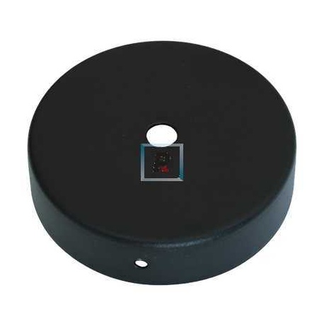 Base hierro redonda negro texturado de 90mm Øx22 con soporte techo