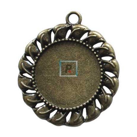 Base Colgante Redonda Zamak Bronce de 30mm (Pack 6uds)