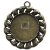 Base Colgante Redonda Zamak Bronce de 30mm (Pack 6uds)