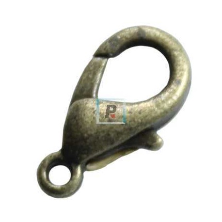 Cierre Mosquetón Zamak Bronce de 12x6mm (Pack 25uds)