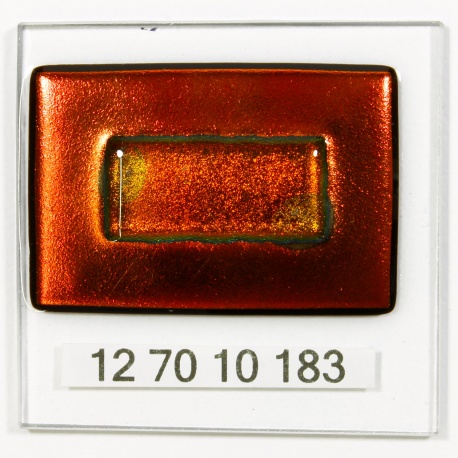 Dicroico S96 Negro 2mm Cian Oscuro y Rojo Oscuro 10x5cmtrs.