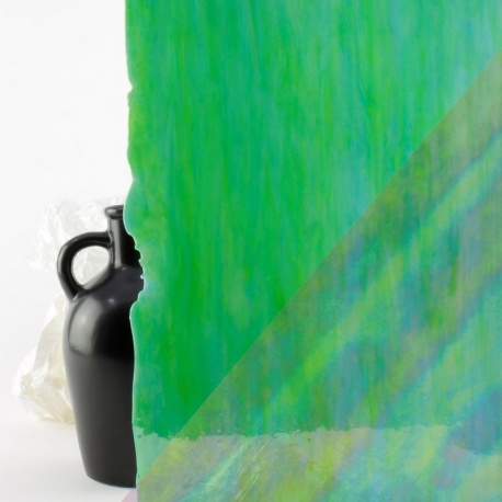 Vidrio Mondoglass Opalescente Azul y Verde Iris 78x48cm