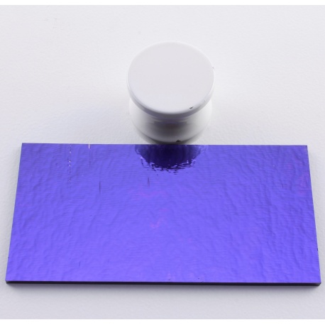 Dicroico Bullseye Violeta sobre negro 3mm 10x5cmtrs.