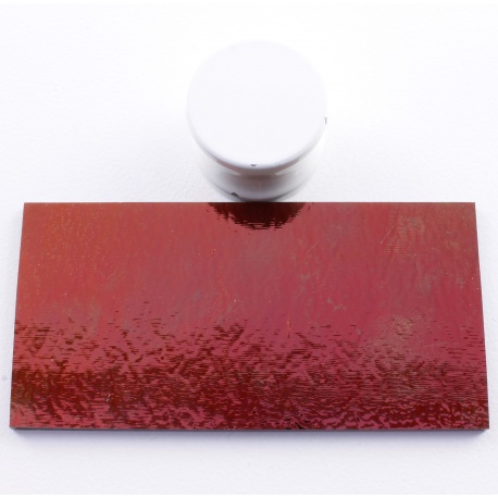 Dicroico Bullseye Cyan y Rojo sobre negro 3mm 10x5cmtrs.