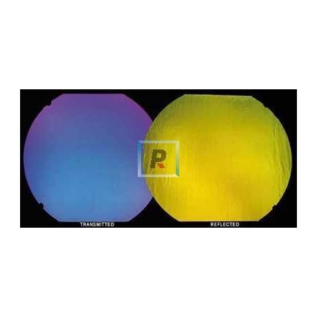 Dicroico Bullseye Azul/Oro sobre negro 3mm 10x5 cm