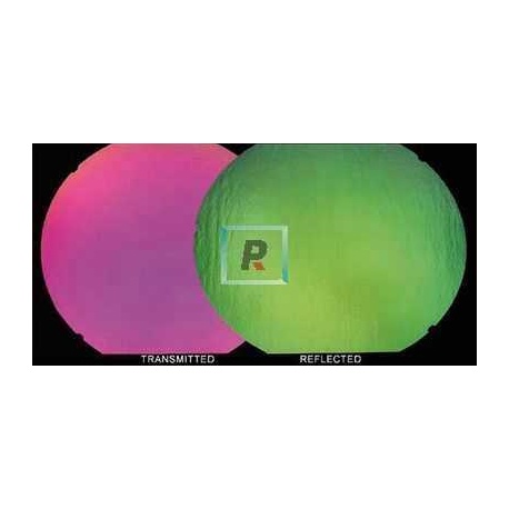 Dicroico Bullseye Magena y Verde sobre incoloro 3mm 10x5cm