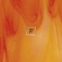 2123 White and Orange Opal Streaky 44.5x51cm