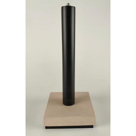 Pie redondo negro de hierro y piedra de 335mm