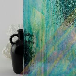 Vidrio Mondoglass Verde-Azul Texturado Iris 96x78cm