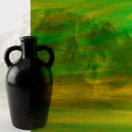 Wissmach 245-LL Streaky Amber, Green and Opal 53x41cm