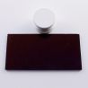 Dicroico Bullseye Rojo Caramelizado sobre negro 3mm 10x5cmtrs.