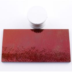 Dicroico Bullseye Cyan y Rojo sobre negro 3mm 10x5cmtrs.