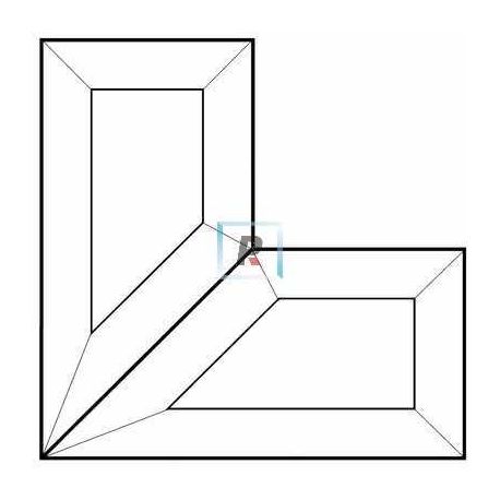 Minibiselado Esquina de 101,6x101,6x50mm