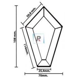 Minibiselado Pentagono de 108x70mm