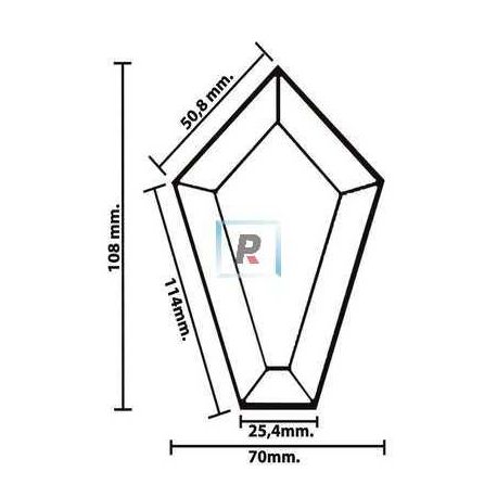 Minibiselado Pentagono de 108x70mm