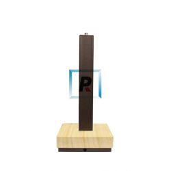 Pie cuadrado marrón de hierro y piedra de 285mm