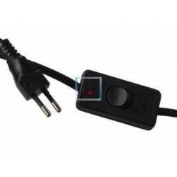Cable Lampara con interruptor Negro 1,5m (100+50)