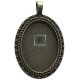 Base Colgante Oval Zamak Bronce de 35x25mm (Pack 6uds)