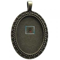Base Colgante Oval Zamak Bronce de 35x25mm (Pack 6uds)