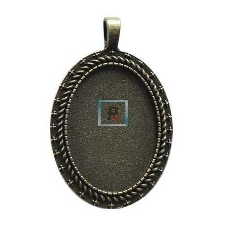 Base Colgante Oval Zamak Bronce de 35x25mm (Pack 2uds)