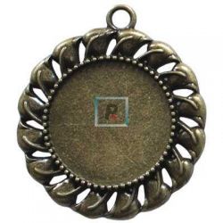 Base Colgante Redonda Zamak Bronce de 30mm (Pack 6uds)