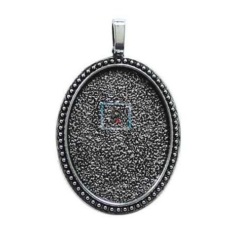 Base Colgante Oval Zamak de 40x30mm (Pack 6uds)